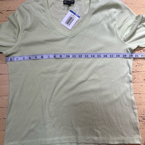 Cecilia Classics Women’s mint green cotton v-neck long sleeve t-shirt tee Size L - Picture 5 of 10